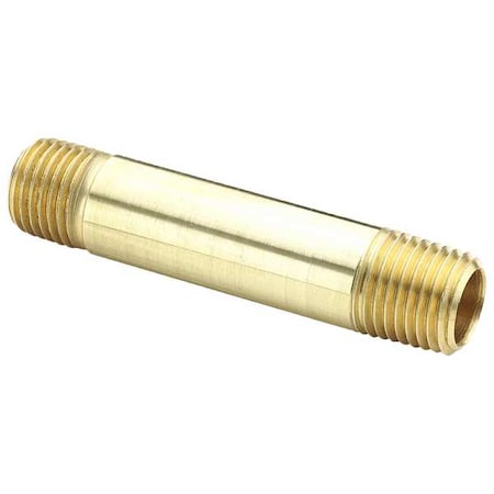 Nipple Brass Nipple, 3/8 in Male NPT X 3/8 in Male NPT