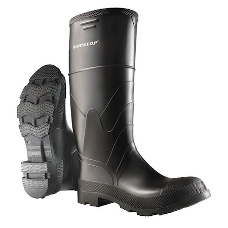 Men's Dunlop Rubber Boot, Steel Toe, 16" Height, Black, 11