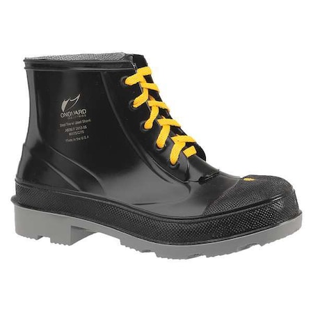 Men's Dunlop Rubber Boot, Steel Toe, 6" Height, Black, 12
