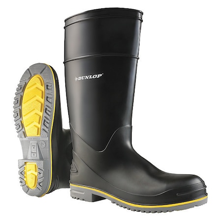 Men's Polyflex Rubber Boot, Steel Toe, 15" Height, Black, 14