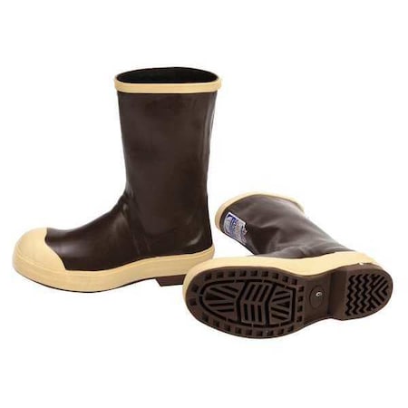 Mid-Calf Rubber Boots, Steel-Toe, Neoprene, Chevron Outsole, 12 in H, Copper & Tan, 1 Pair, Size 11