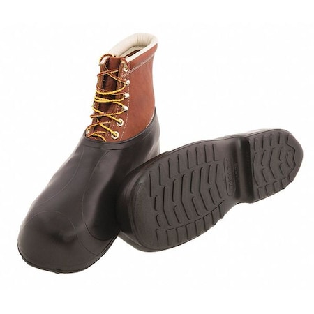 Overshoes, Ankle Style, Natural Rubber, Cleated Sole, 4 in H, Plain Toe, Shoe Size 11 - 12/12,PR