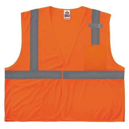 Hi-Vis Safety Vest S Class 2 ,Hook & Loop 1 Mic Tab