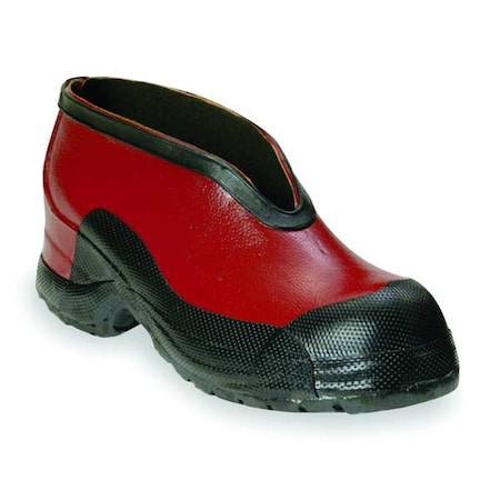 Overshoe, Electrical, Slip On, Rubber, Ankle Height, Red, 10