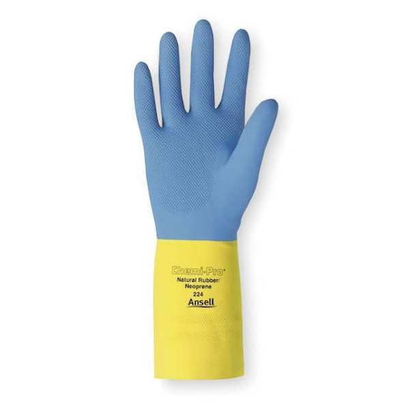 AlphaTec(R) 87-224 Chemical Resistant Gloves, Natural Rubber Latex, Neoprene, 13 in L, 0.68 mm, 9