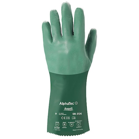 AlphaTec(R) 08-354 Chemical Resistant Gloves, Neoprene, 14 in L, 55 mil, Green, 10, 1 PR
