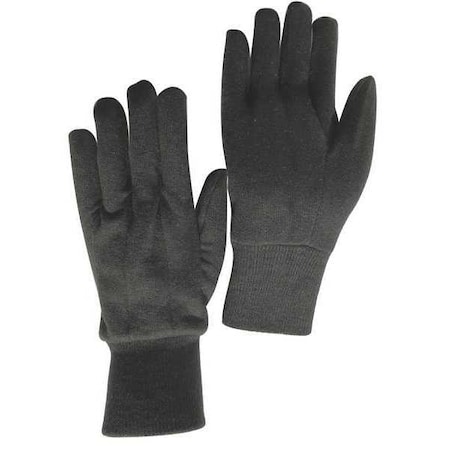 Jersey Gloves, Task & Chore, Cotton/Polyester, Knit, Uncoated, Lightweight, Brown, Large, 1 Pair