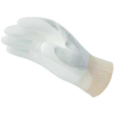 Coated Gloves, Polyurethane, Smooth, Palm, 3 Abrasion Level, White, S (6) 1 PR