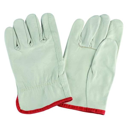 Leather Drivers Gloves, Cowhide, Shirred Slip-On, Straight Thumb, Gunn Cut, White, 2XL 1 PR