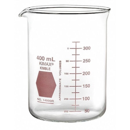 Colorware Beaker, Borosilicate Glass, Low Form, 50 mL / 1.69 fl oz Capacity, A Type I, 12 PK
