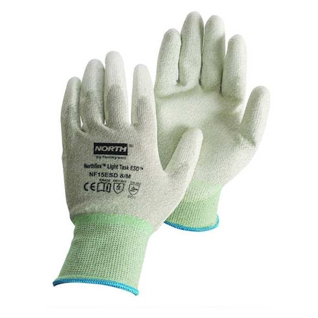 Antistatic Gloves, Nylon/Thunderon(R) Shell, 20-1/2" L, Gray/White, S, 1 PR
