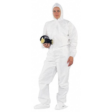 Hooded Disp. Coveralls,White,4XL,PK20