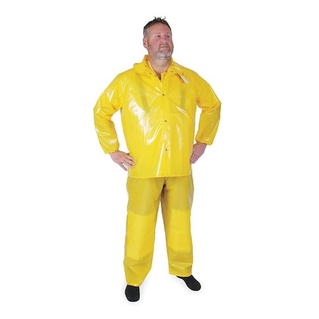 Rain Jacket w/Detachable Hood,Yellow,3XL