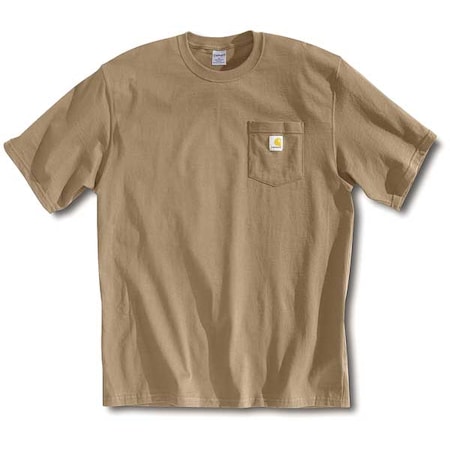 Men's T-Shirt, 100% Cotton, Pullover, 1 Pocket(s), Tan, 3XL