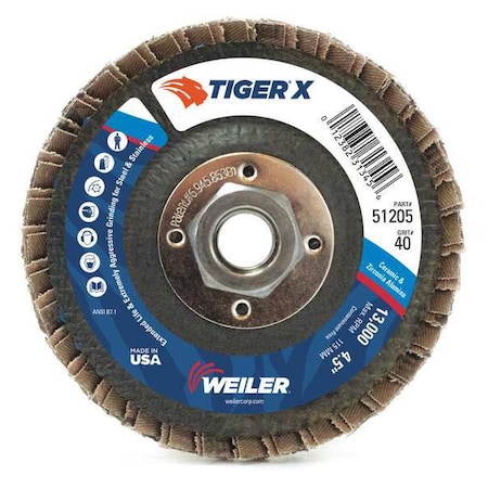 Flap Disc,4-1/2 in. x 60 Grit,5/8-11