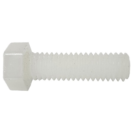 Not Graded, 1/4"-20 Hex Head Cap Screw, Plain Nylon, 1-1/2 in L, 10 PK