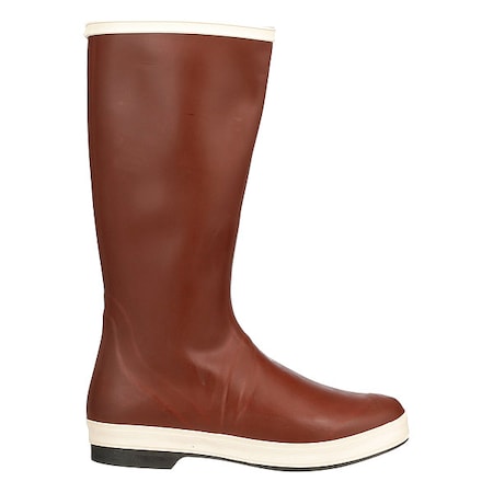Unisex Pylon Tall Rubber Boots, Plain Toe, 16 in Height, Cream, Red, 10