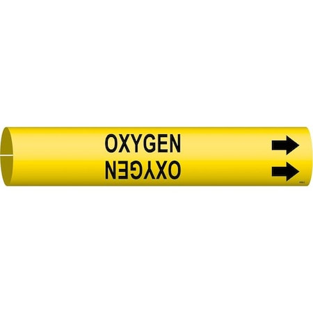 Pipe Marker,Oxygen,Yel,2-1/2 to 3-7/8 In