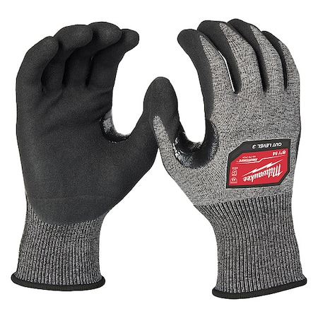 Cut-Resistant Dipped Gloves, Cut Level A3 ,Dipped ,Nitrile ,Rough ,Medium 1 PR