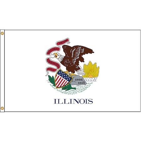 Illinois Flag,4x6 Ft,Nylon