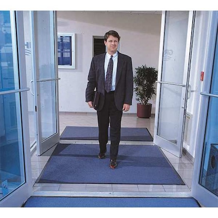 Entrance Mat, Polypropylene, 3/8 in Thick, Gray, 3 ft W x 5 ft L