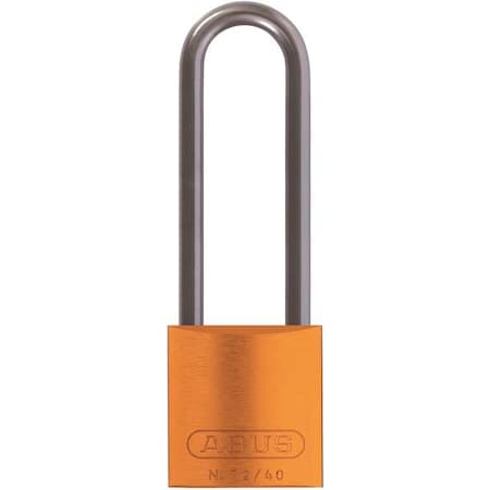 Lockout Padlock, Keyed Alike, Aluminum, Orange, 3 in Shackle Height, 1 1/2 in Body Width