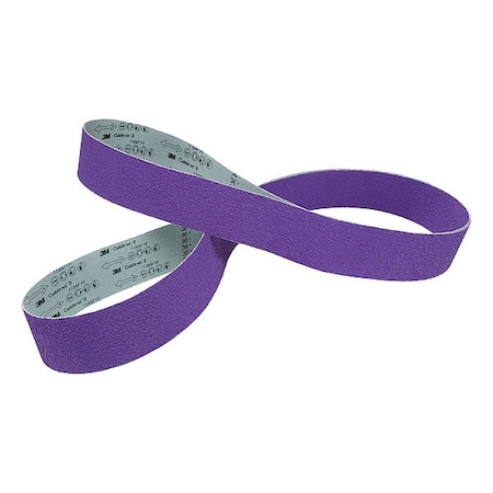 Sanding Belt, Coated, Ceramic, 60 Grit, Not Applicable, 1184F, Purple