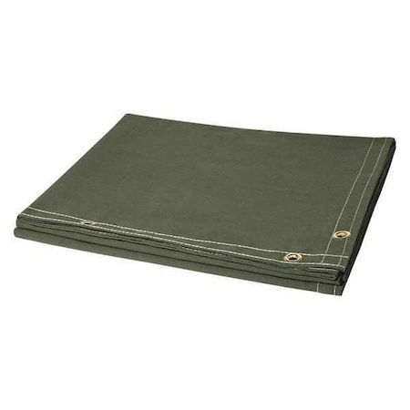Welding Curtain, Cotton Duck, 6 ft. W., 6 ft. H., 12 oz/sq yd, 350 Degrees F Withstand Temp., Olive