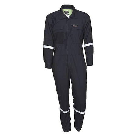 Coverall, 8.9 cal/sq cm ATPV, 2XL, 30 in Inseam, FR Inherent Blend, Zipper