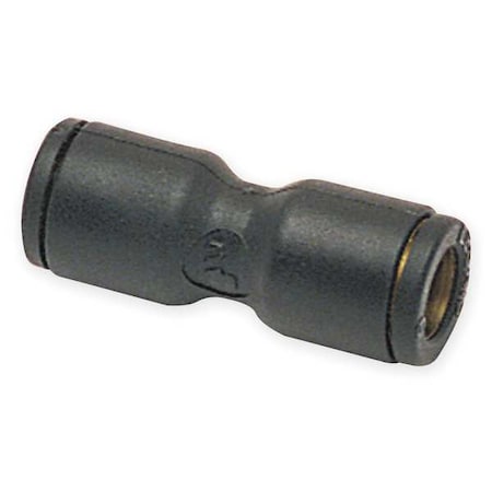 Push-Fit Union Fitting, 14mm Tube Size, Fiberglass-Reinforced Nylon, Black, 10 PK