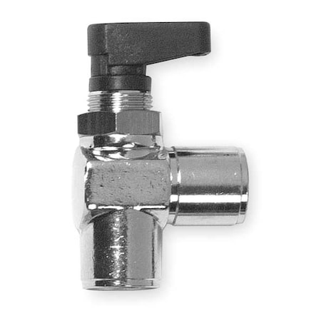 3/8" FNPT Nickel Brass Mini Ball Valve Angle