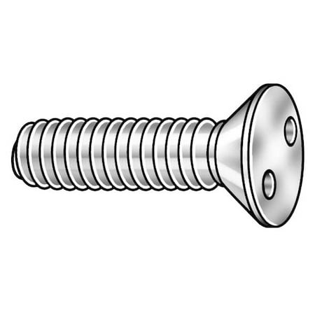 #10-32 x 1 in Spanner Flat Tamper Resistant Screw, Plain Finish, 18-8 Stainless Steel, 25 PK
