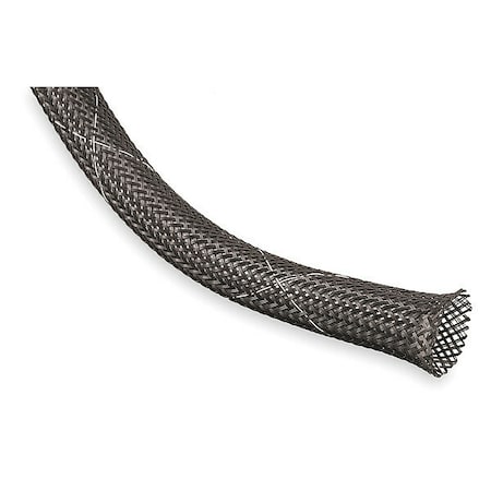 Braided Cable Sleeve, 1/8 in Inside Dia., 1/4 in Max Bundle Dia., 500 ft, Black; White