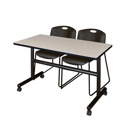 Rectangle FlipTop Table, 48" W, 29" H, Laminate Top, Maple