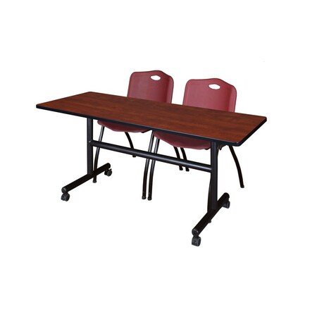 Rectangle FlipTop Table, 60" W, 29" H, Laminate Top, Cherry