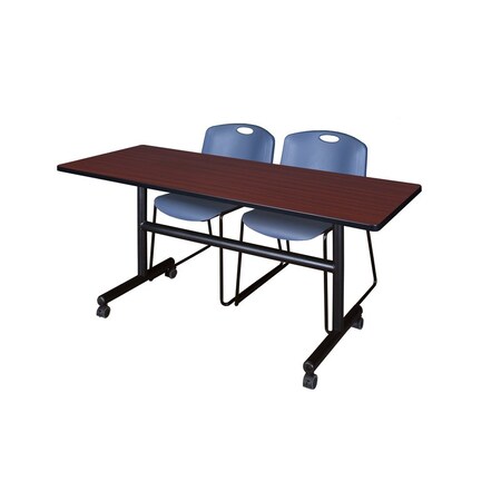 Rectangle FlipTop Table, 60" W, 29" H, Laminate Top, Mahogany