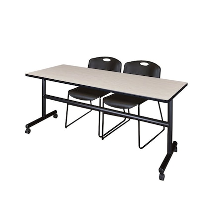 Rectangle Tables > Nesting Tables > Kobe Flip Top Table & Chair Sets, 72 W, 24 L, 29 H, Maple