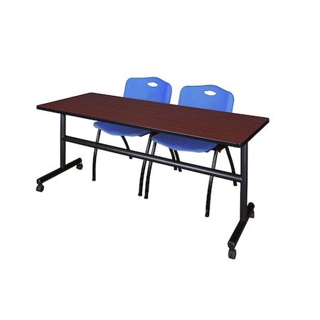Rectangle FlipTop Table, 72" W, 29" H, Laminate Top, Mahogany