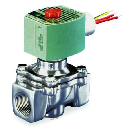 Solenoid Valve, 2-Way, 2-Position, Normally Open, 3/4 in Pipe Size, 120V AC, High Flow, Brass, NBR