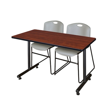 Rectangle Tables > Training Tables > Kobe Training Table & Chair Sets, 48 W, 24 L, 29 H, Cherry
