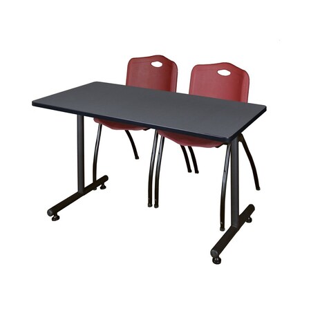 Rectangle Tables > Training Tables > Kobe Training Table & Chair Sets, 48 W, 24 L, 29 H, Grey