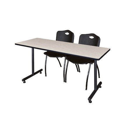 Rectangle Training Table, 60" W, 29" H, Laminate Top, Maple