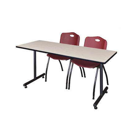 Rectangle Training Table, 60" W, 29" H, Laminate Top, Maple