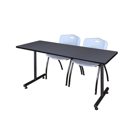 Rectangle Mobile table, 72" W, 72" H, Laminate Top, Gray