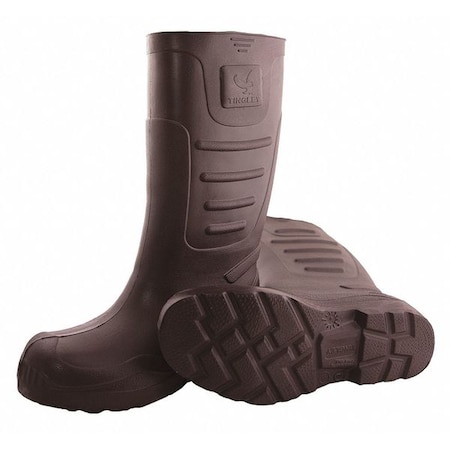 Men's Airgo Rubber Boot, Plain Toe, 15" Height, Brown, 6
