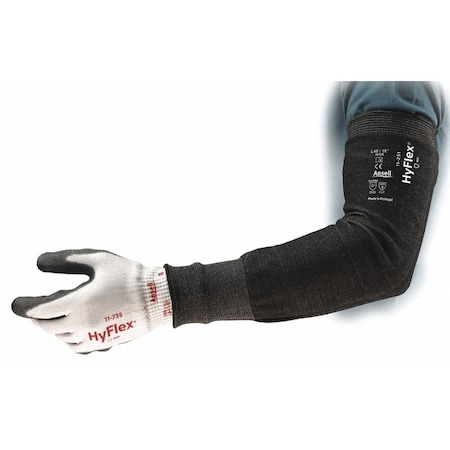Hyflex Cut-Resistant Sleeve, Cut Level A3, Intercept, Knit Cuff, 18 in L, Black, 2XL