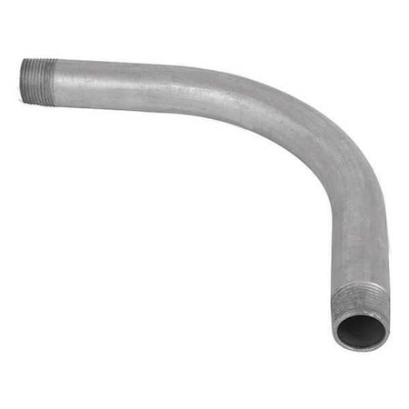 Conduit Fitting 90 Deg Elbow, 1 in, Threaded, Steel, Galvanized, Silver
