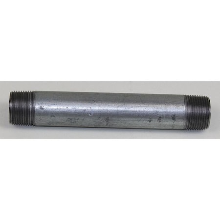 Conduit Fitting Nipple, 1 in, Threaded, Steel, Galvanized, Silver