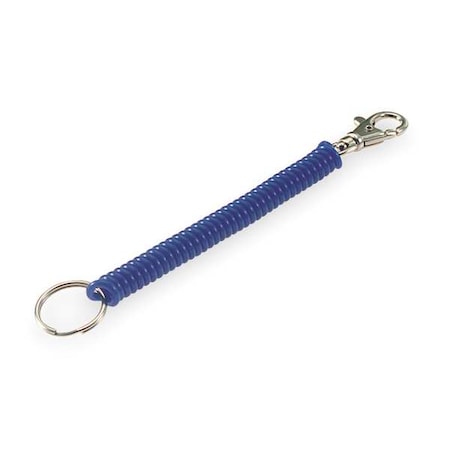 Wrist Coil, Blue, Polyurethane, Wrist Coil with Trigger Snap, Nickel Plated 5 PK