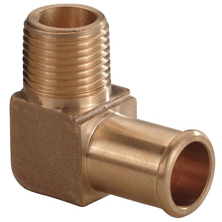 Hose Barb,3/4 In Barb,1/2 In MNPT,Brass